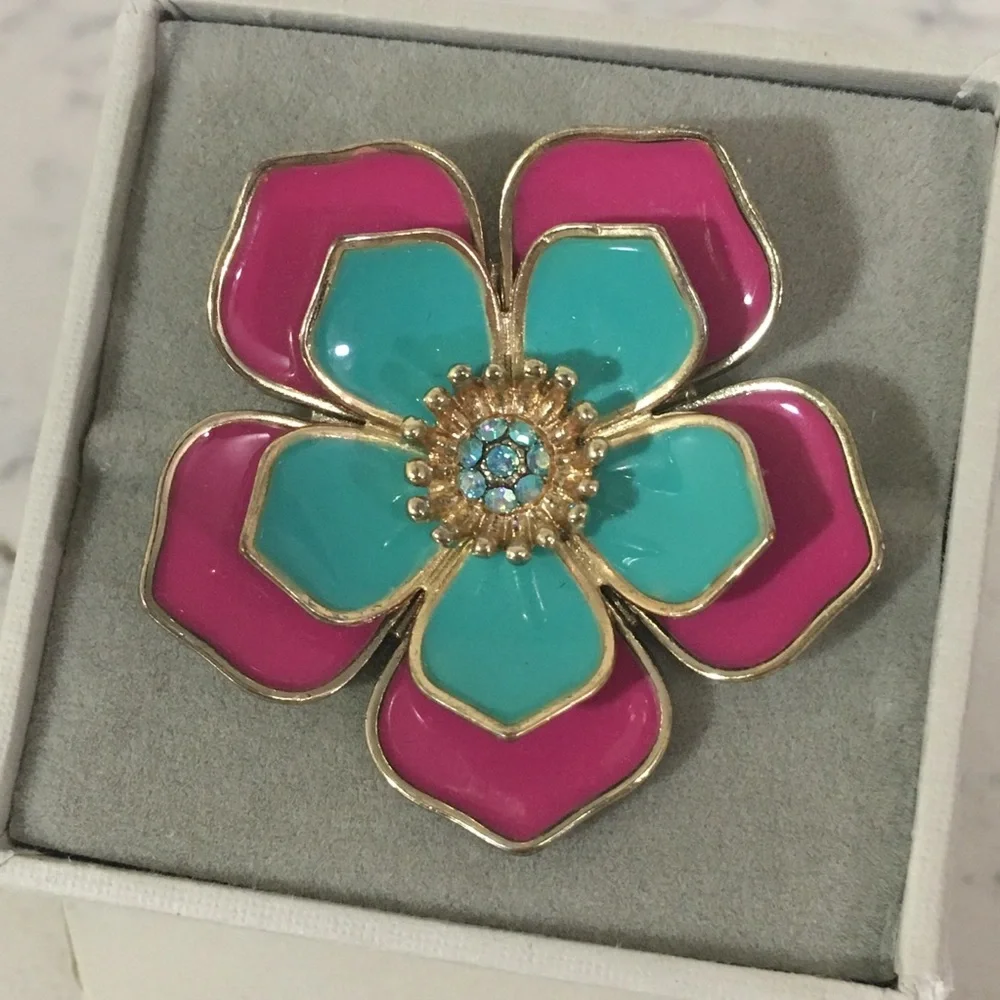 Giant Bling Gem Flower Elasticated Ring
